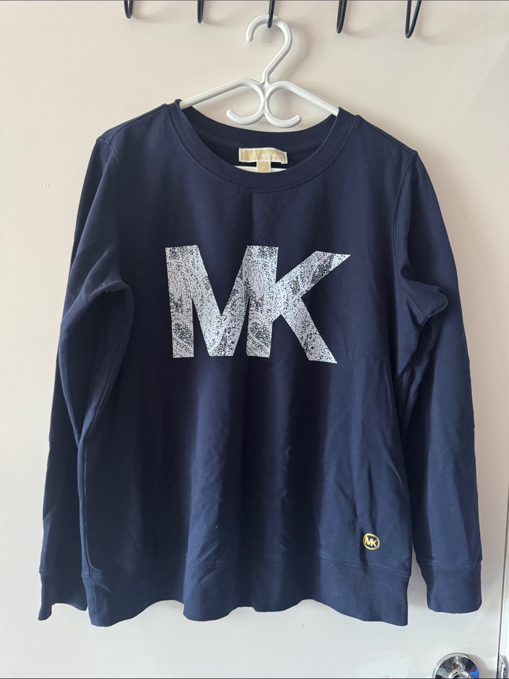 Worn once Michael Kors Navy blue sweatshirt MK Logo